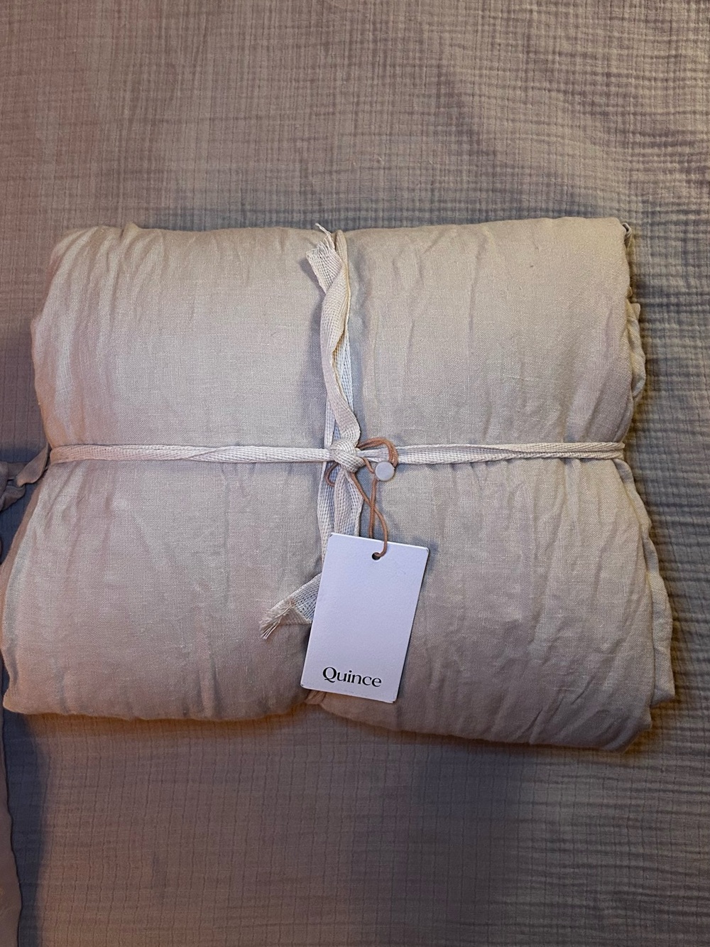 European Linen duvet cover Full/Queen in Oat color